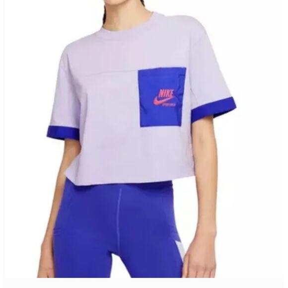 NWT Nike purple oversized Crop Top Purple XL - Picture 1 of 8